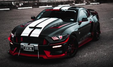 Накладки на пороги Ford Mustang в стиле  фото