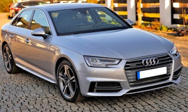 Накладки на пороги (листва) Audi A4 B9 в стиле S-line фото
