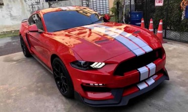Передний бампер Ford Mustang с диффузором в стиле Shelby GT350 фото