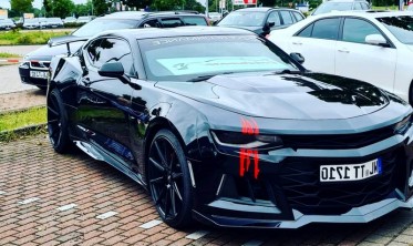 Листвы на боковые пороги Chevrolet Camaro 6 ZL1 Style gloss black фото