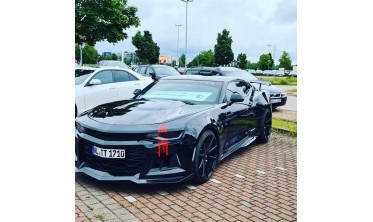 Накладки (лістви) на бічні пороги Chevrolet Camaro 6 ZL1 Style gloss black фото