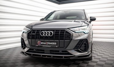 Тюнинговый диффузор на передний бампер Audi Q3 F3 S-Line вер. 1 фото