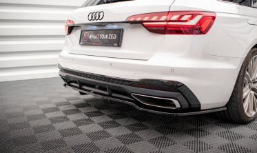 Нижняя накладка на задний бампер Audi A4 B9 S-Line послерестайл фото