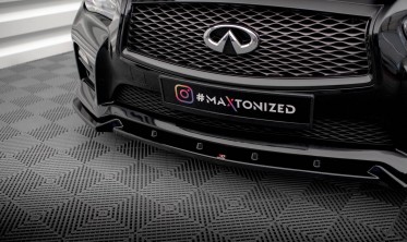 Нижній дифузор на передній бампер Infiniti Q50 Mk1 S вер. 2 фото
