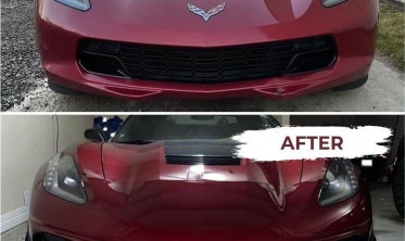 Тюнинговый передний бампер Chevrolet Corvette 2014-2019 zr1 style фото