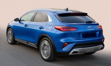 Черная защитная листва на задний бампер Kia XCeed фото