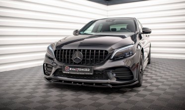 Диффузор на передний бампер Mercedes C W205 Sedan / Coupe AMG Line / C43 AMG вер. 2 фото