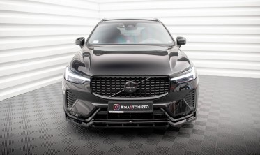 Тюнінгова накладка на передній бампер Volvo XC60 Mk2 R-Design післярестайл фото