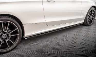 Боковые листвы под пороги Mercedes C Coupe AMG-Line C205 рестайл фото