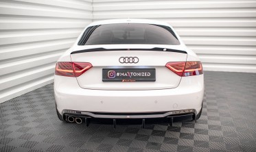 Тюнінговий дифузор заднього бампера Audi A5 8T рестайл (під подвійну насадку) фото
