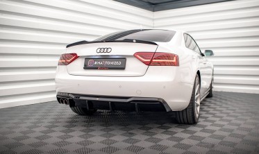 Тюнінговий дифузор заднього бампера Audi A5 8T рестайл (під подвійну насадку) фото