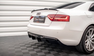 Тюнінговий дифузор заднього бампера Audi A5 8T рестайл (під подвійну насадку) фото