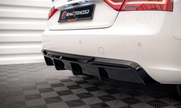 Тюнінговий дифузор заднього бампера Audi A5 8T рестайл (під подвійну насадку) фото