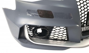 Тюнинговый передний бампер Audi A3 8V седан в стиле RS с местами под противотуманки фото