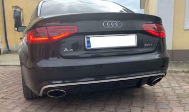 Дифузор заднього бампера із сірою вставкою Audi A4 B8 рестайл фото