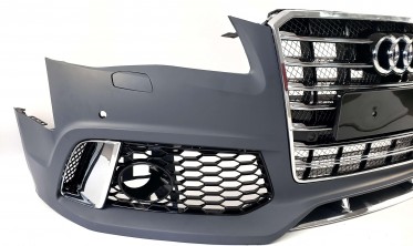 Передний тюнинговый бампер в стиле W12 для Audi A8 D4 дорестайл фото
