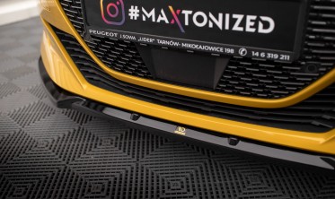 Нижний диффузор + накладки на передний бампер Peugeot 208 Mk2 GT фото