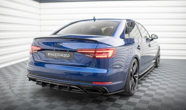 Центральный диффузор на задний бампер Street Pro Audi A4 B9 Competition фото