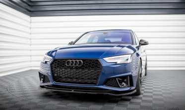 Нижняя накладка на передний бампер Audi A4 B9 Competition вер. 2 фото
