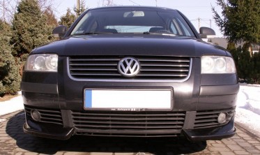 Накладки (клыки) на передний бампер VW Passat B5 (2000-2005) послерестайл фото