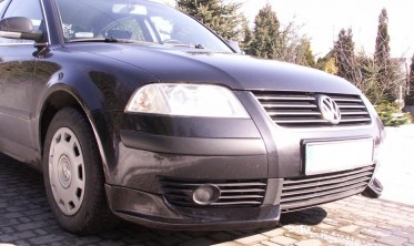 Накладки (клыки) на передний бампер VW Passat B5 (2000-2005) послерестайл фото
