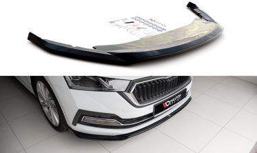 Диффузор переднего бампера Skoda Octavia MK4 вер.2 глянцевый фото