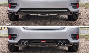 Тюнінговий дифузор заднього бампера Honda Civic 10 Sedan чорний фото