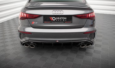 Дифузор заднього бампера Audi S3 8Y Sedan, чорний глянець фото
