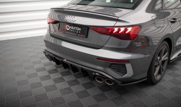 Дифузор заднього бампера Audi S3 8Y Sedan, чорний глянець фото