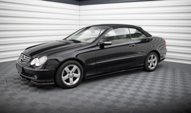 Боковые листвы (накладки) под пороги Mercedes CLK W209 дорестайл фото