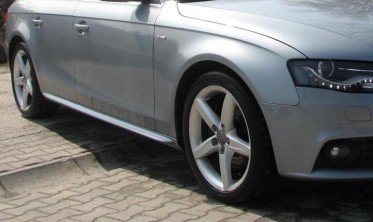 Накладки на пороги (листва) Audi A4 B8 стиль S-line фото