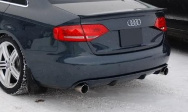 Дифузор заднього бампера Audi A4 B8 під дві одинарні труби фото