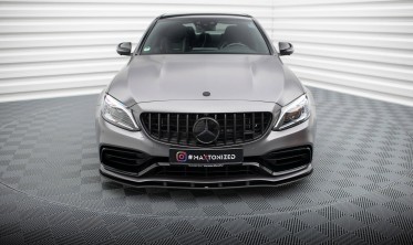 Передний диффузор под бампер Street Pro Mercedes-AMG C63 Sedan / Estate W205 рестайл фото