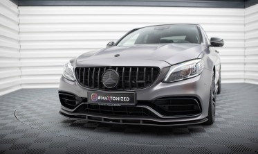 Передний диффузор под бампер Street Pro Mercedes-AMG C63 Sedan / Estate W205 рестайл фото