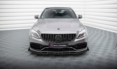 Дифузор + бокові накладки на передній бампер Street Pro Mercedes-AMG C63 Sedan / Estate W205 рестайл фото