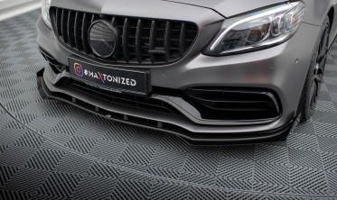 Дифузор + бокові накладки на передній бампер Street Pro Mercedes-AMG C63 Sedan / Estate W205 рестайл фото