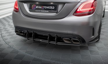 Центральный диффузор заднего бампера Street Pro Mercedes-AMG C63 Sedan / Estate W205 рестайл фото