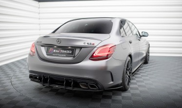 Центральный диффузор заднего бампера Street Pro Mercedes-AMG C63 Sedan / Estate W205 рестайл фото