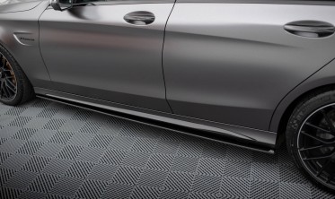 Боковые листвы под пороги Street Pro Mercedes-AMG C63 Sedan / Estate W205 рестайл фото