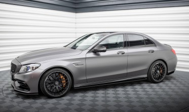 Боковые листвы под пороги Street Pro Mercedes-AMG C63 Sedan / Estate W205 рестайл фото