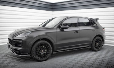 Боковые накладки (листвы) под пороги Porsche Cayenne MK3 вар. 1 фото