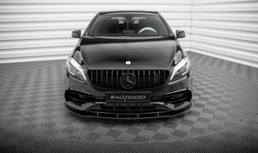 Передний диффузор под бампер Street Pro Mercedes-Benz A AMG-Line W176 рестайл фото
