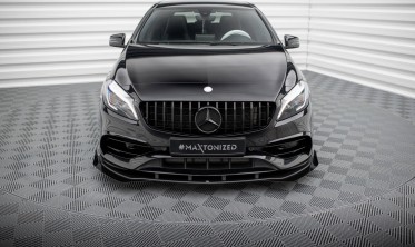 Передній дифузор+ бокові накладки під бампер Street Pro Mercedes-Benz A AMG-Line W176 рестайл фото