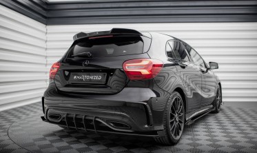 Центральная + боковые накладки заднего бампера Street Pro Mercedes-Benz A AMG-Line W176 рест. фото