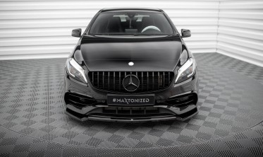 Тюнинговая накладка на передний бампер Mercedes-Benz A W176 AMG-Line рест. вер. 1 фото