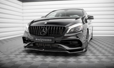 Тюнинговая накладка на передний бампер Mercedes-Benz A W176 AMG-Line рест. вер. 1 фото