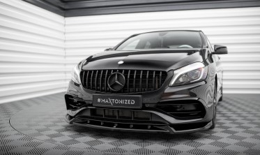 Нижний диффузор на передний бампер Mercedes-Benz A W176 AMG-Line рест. вер. 2 фото