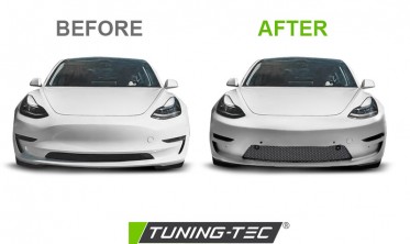 Передний тюнинговый бампер для Tesla Model 3 спорт стиль фото