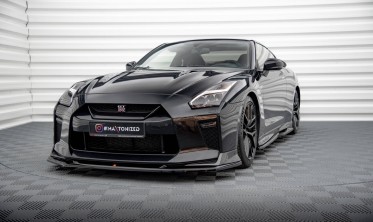 Тюнинговая накладка на передний бампер Nissan GTR R35 2016 - 2022 вер. 1 фото