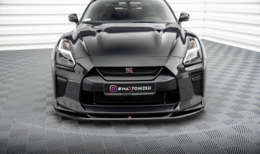 Тюнинговая накладка на передний бампер Nissan GTR R35 2016 - 2022 вер. 1 фото